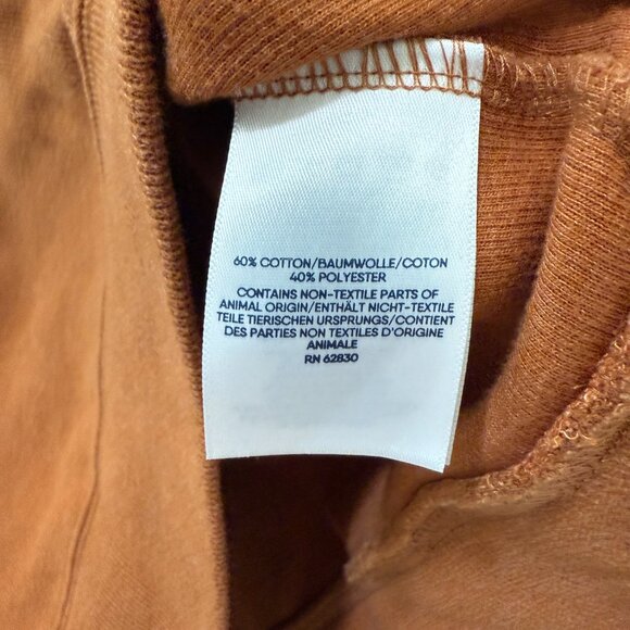 Men Lands End Quarter Zip Cotton Blend Sweatshirt Burned Caramel Size Large - Picture 7 of 7